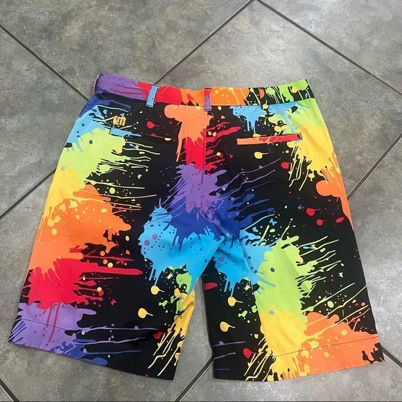 Loudmouth Paint Splatter Men’s Golf Pants Sz 35 Black Golfing Chino Retro Preppy - Picture 9 of 10